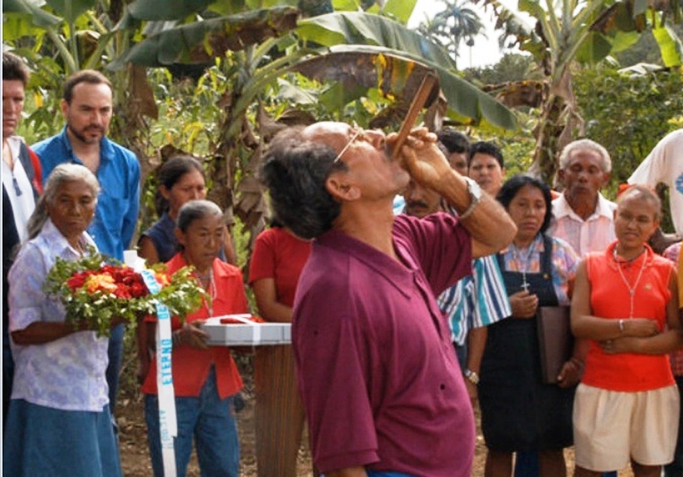 Foto del ritual del Cacique Panchito