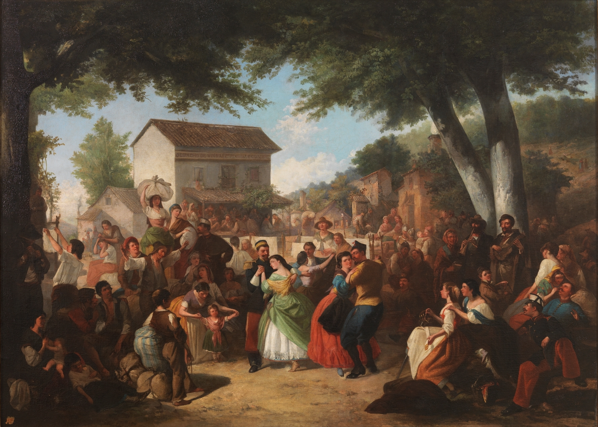 Las habaneras (1864), óleo sobre lienzo de Manuel Rodríguez de Guzmán