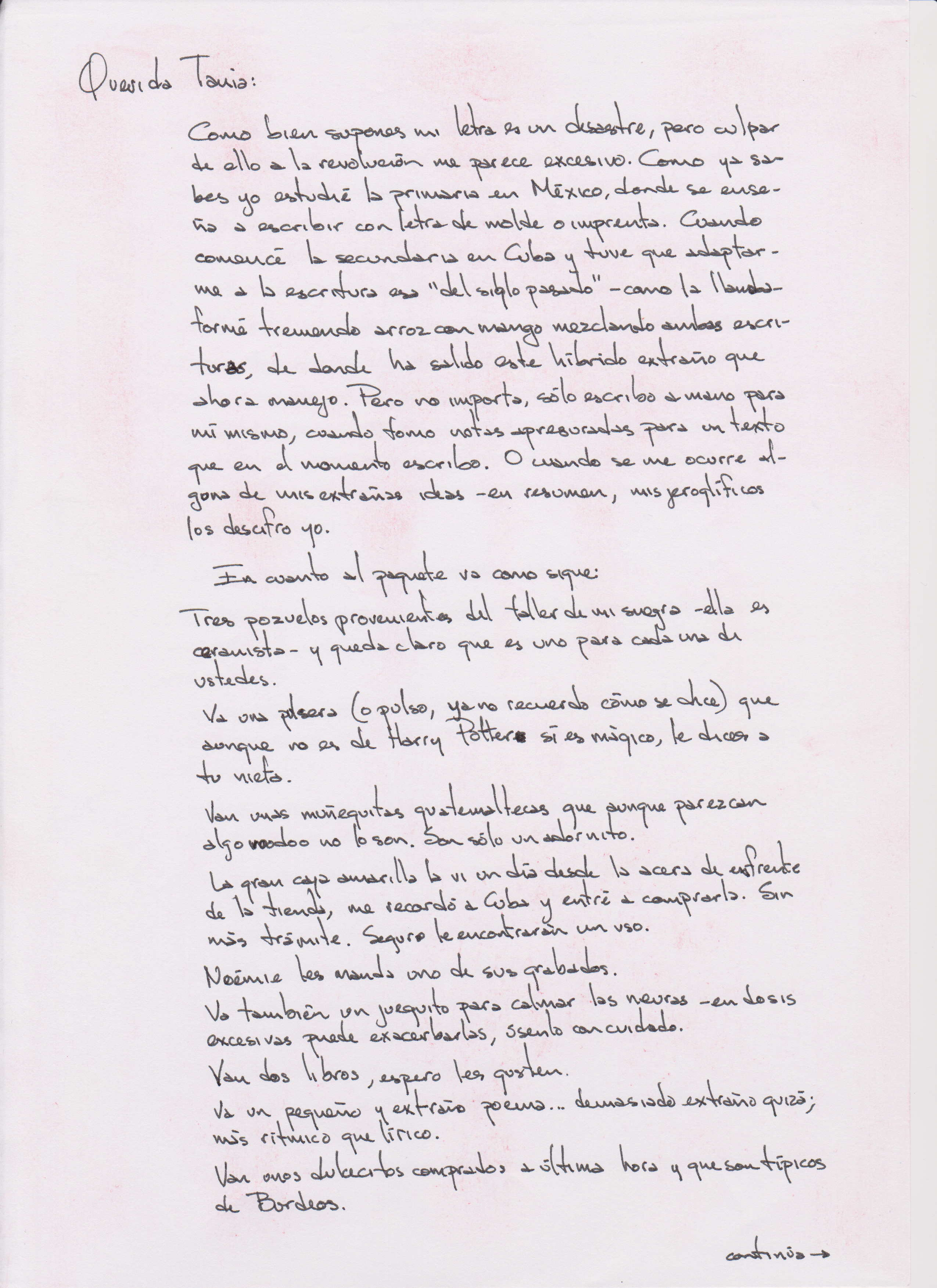 Carta manuscrita de Canek, diciembre de 2005